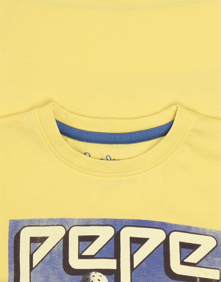 Pepe Jeans Boys Graphic Print Yellow T-Shirt